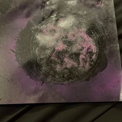 Purple Spray Painted Moon