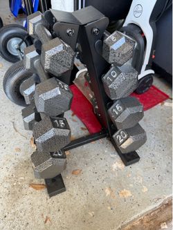 100lb Dumbell Set + Mini Rack