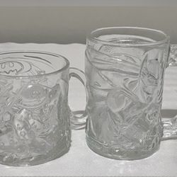 Batman & The Riddler McDonals Collectible Glass Mugs