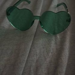 Green Heart Shaped Glasses