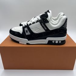 LV Black & White Trainer Sneakers