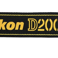 Nikon D200 1.5" Black Yellow Stitch Neck Strap New Excellent Condition
