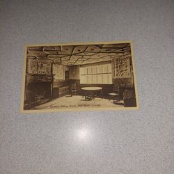 VINTAGE RARE QUEEN'S SITTING ROOM, PLAS MAWR, CONWAY UNUSED POSTCARD 