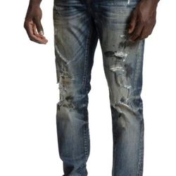 PRPS Le Sabre Distressed Slim Stretch Jeans - E97P85FS - Blue - 34x34