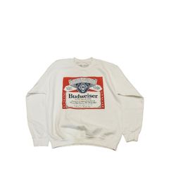 White Budweiser Crewneck sweater $20 (Good Condition) Size M 