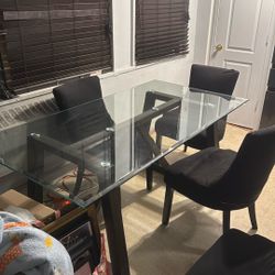 6 Piece Glass Top Dining Set 