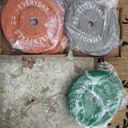 BalanceFrom Bumper Plate 100 Ib Set Color