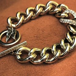 Victoria's Secret Angel Heavy Link Bracelet With Rhinstones 