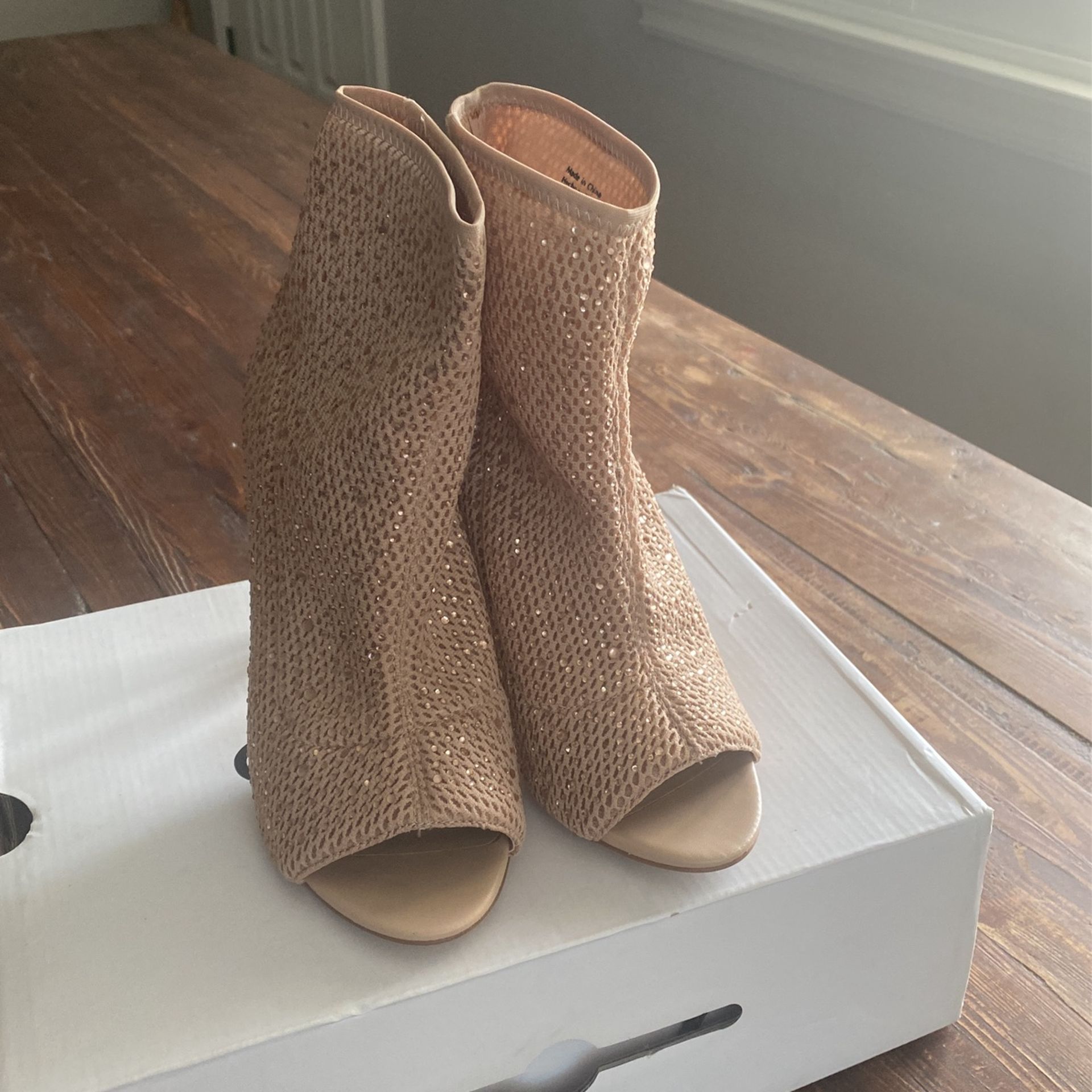 Aldo Hems Nude Open Toe Boots