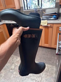 Joules Tall Black Rubber Rain Boot