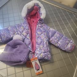 Toddler Girls Jacket With Hat 