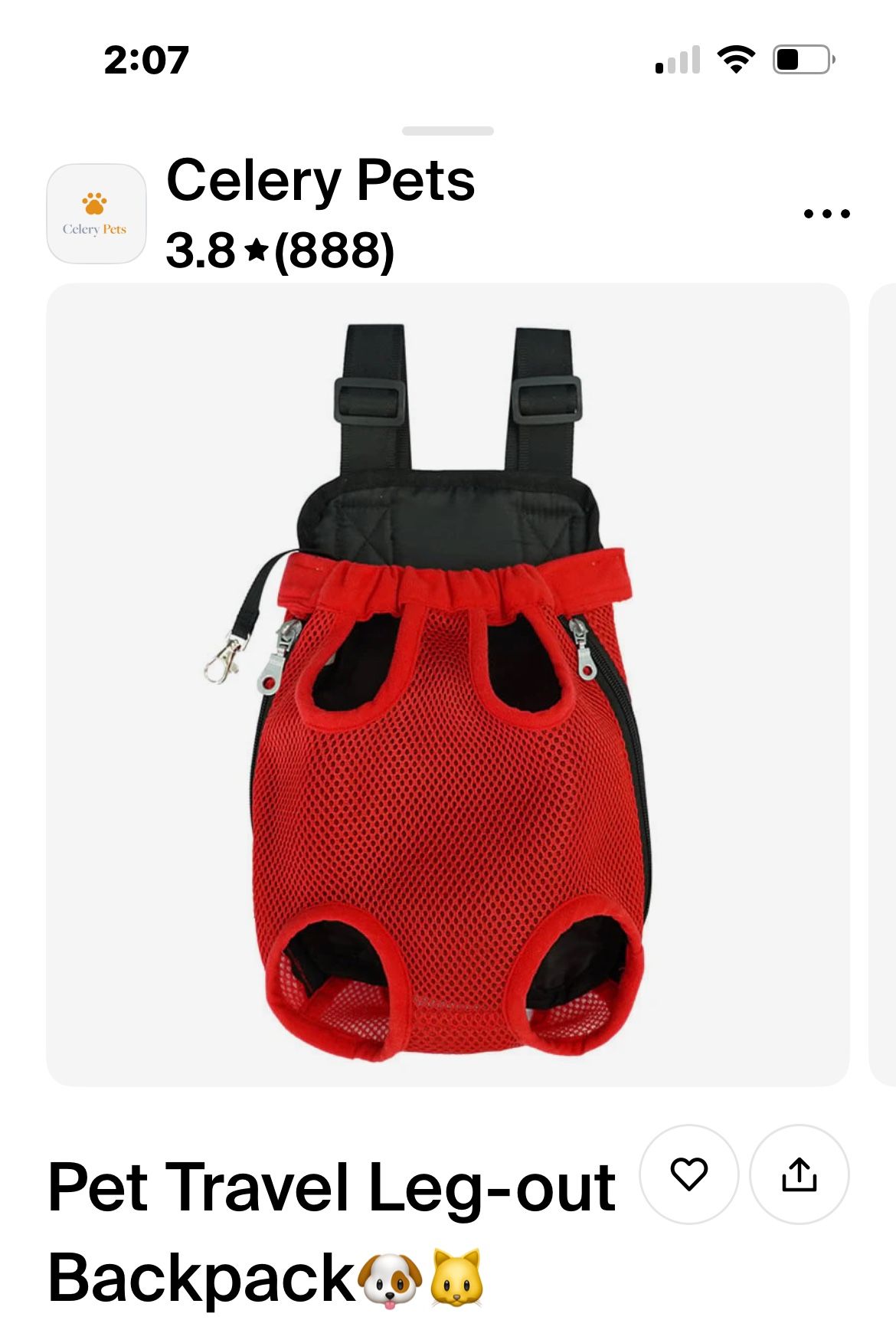 Pet Carry-On For A Small Cat Or Dog