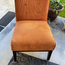 Two orange corduroy chairs – free