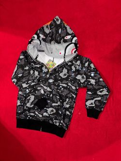 Bape Hoodie camo grey and black