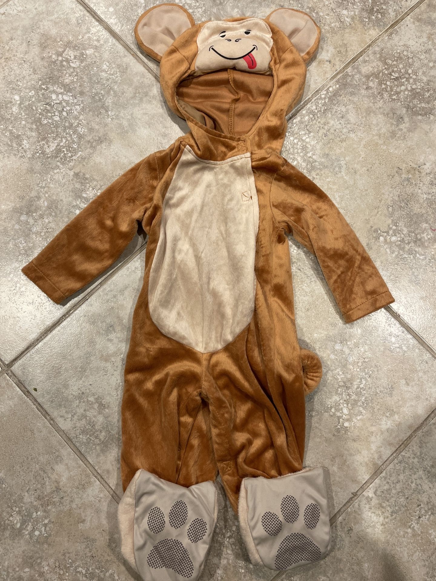 Infant 6-12 Month Monkey Costume - Includes Bodysuit with Attached Hood