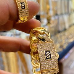 Bracelet Set Plated 21 K Gold 