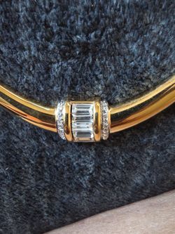 Vintage gold-tone herringbone necklace