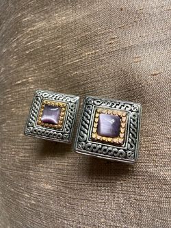 Square clip on earrings