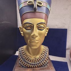 African Nefertiti Queen Egyptian Figurine, Vintage Collectable 13”