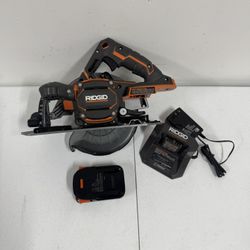 RIDGIT 18V OCTANE Brushless Cordless 7-1/4 in. Circular Saw W/Battery & Charger