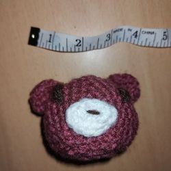 4"x4" Gloomy The Bear Handmade Crochet Keychain 
