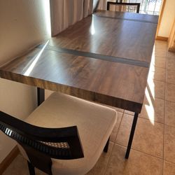 Table 6ft L X 2.5 Ft W with 2 Chairs 