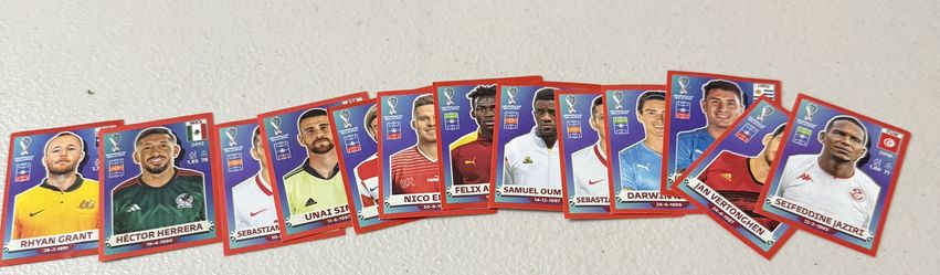 RED BORDERED PLAYERS FROM DIFFERENT COUNTRIES