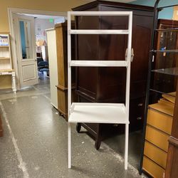 White Leaning Desk/Bookcase