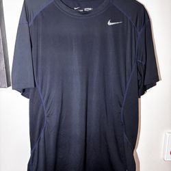 RARE Nike Men Pro Combat Dri-Fit Tee T Shirt BLUE Navy Fitted Size XL Slim Fit
