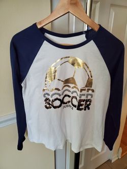 Soccer long sleeve top girls kids Justice size 18/20