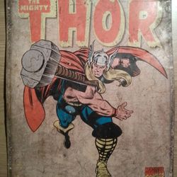 "The mighty THOR" vintage , "marvel comics , metal sign ,  12  1/2"by  16"