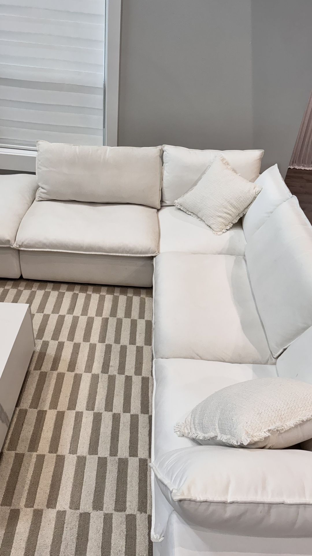 Anabe White Pearl Washable Modular Section