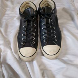 Size 13 Converse Chuck Taylor 'S High Street Mid Leather, Classic Silhouette Comfortable Premium Leather Upper, Iconic Chuck Taylor Bumper Toe