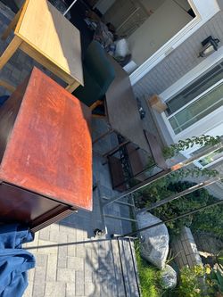 CURB ALERT: FREE Desk, folding table, desk chair, file drawers, clothing racks