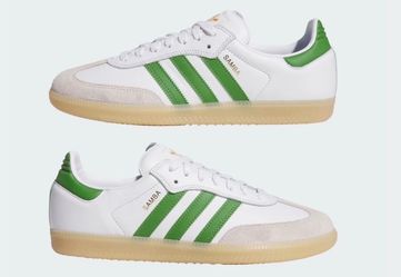 NWT Adidas OG Samba Men’s Shoes! Size 10.5! RARE WHITE/GREEN COLORWAY!