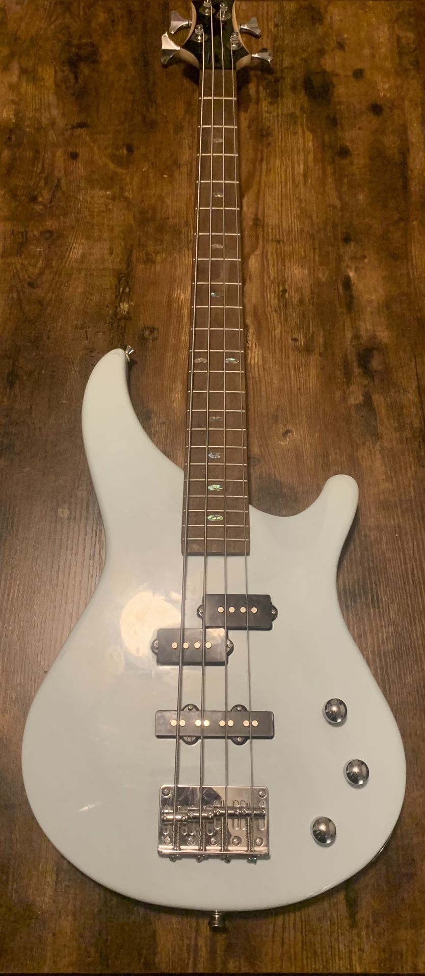 Mitchell Light Blue Electric Bass Guitar