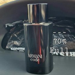 Giorgio Armani Code Cologne For Men 2.5oz Refillable Bottle 70% Full Asking $40 Firm on Price 