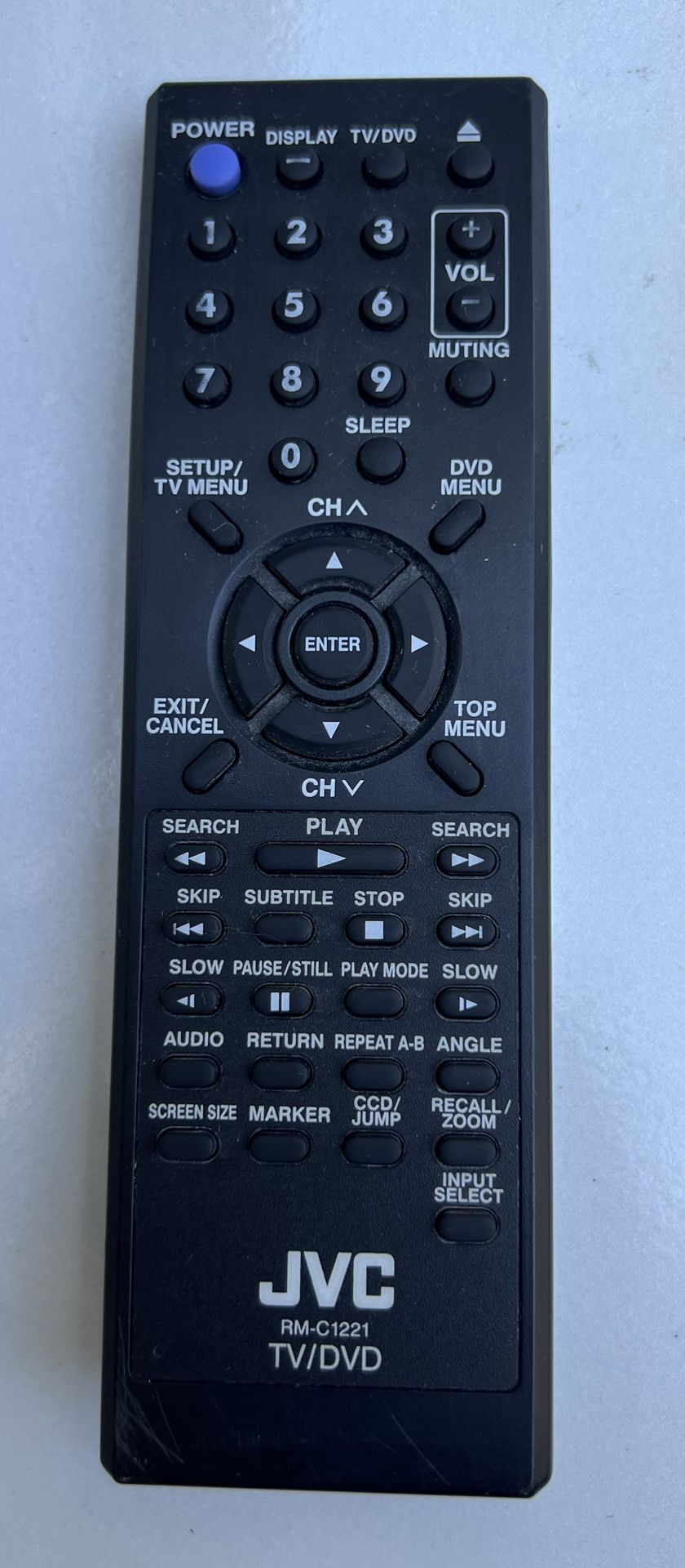 JVC RM-C1221 Remote Control TV/DVD Player OEM Genuine  - TESTED 