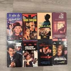 Vintage VHS Movie Lot – Hitchcock, James Bond 007, Spaceballs, Classic Films 