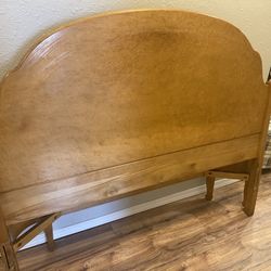 Antique Full Size Bed With Rails And Antique Box Spring 