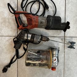 Milwaukee Super Sawzall + Heavy-Duty Drill Mixer – Both in Working Condition