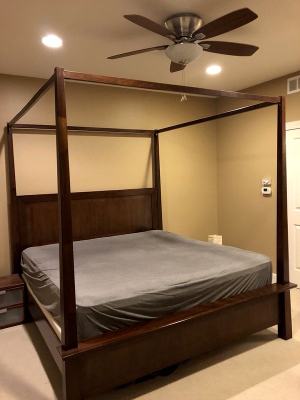 Dark Brown Wood King Size Bed Frame Headboard Canopy For In Dark Brown Wood King Size Bed Frame Headboard Canopy