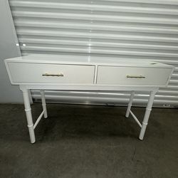 White 2-Drawer Desk Table
