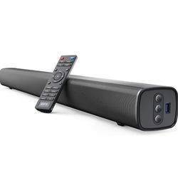 RIF6 Sound Bar - 35 Inch Home Theater TV Soundbar with LED Display, Dual Built-in Subwoofers and 4 Equalizer Settings - Connects to Bluetooth, HDMI, A