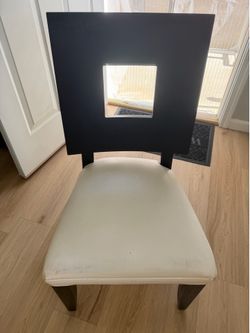KelleX Solid Wood Accent Chair White Upholstered Seat