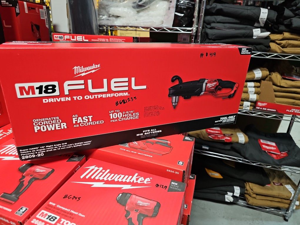 Milwaukee
M18 FUEL 18V Lithium-Ion Brushless Cordless GEN 2 SUPER HAWG 1/2 in. Right Angle Drill (Tool-Only)