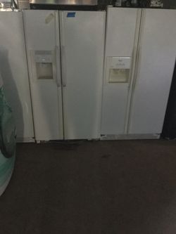 White side by side refrigerator/ 30 day warranty/ delivery available
