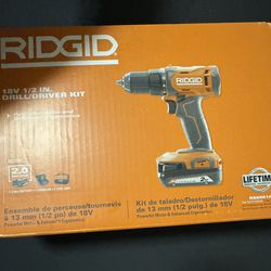 Rigid 18V Cordless 1/2 in. Drill/Driver Kit with (1) 2.0 Ah Battery and Charger