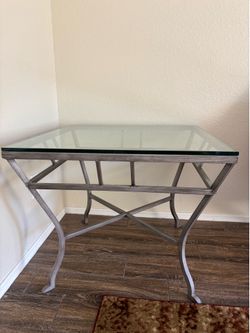 Metal and glass coffee and end table