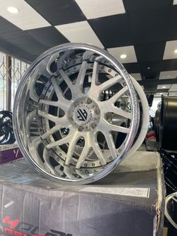 24” American Forged Wheels.  Brand New in Box.  24x10” Rims Size.  Gloss Black Brushed Finish